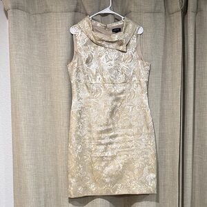 Elegant Cream Sleeveless Dress